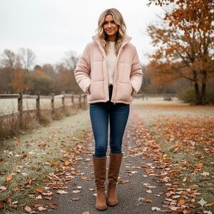 Sadie‎ & Sage Corduroy bomber jacket baby pink